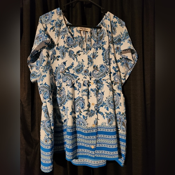 Haptics Short Sleeve Babydoll Style Top - Picture 4 of 4